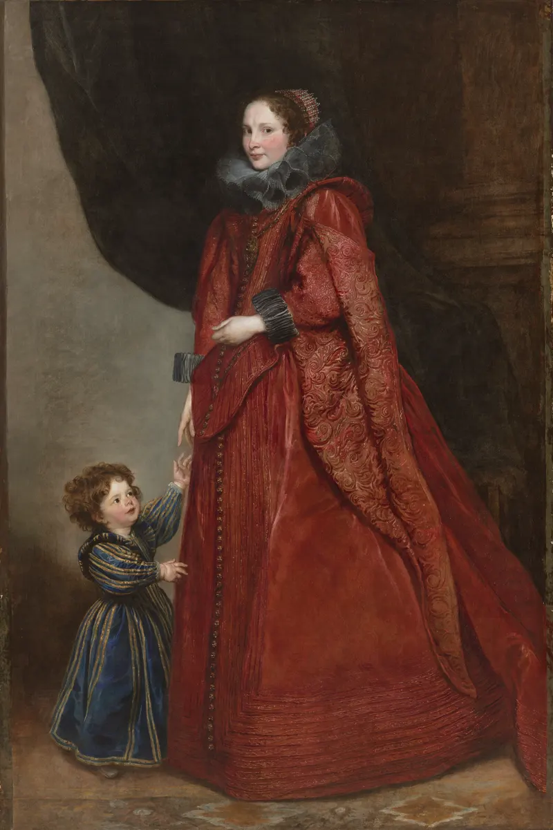 A Genoese Lady with Her Child, Anthony van Dyck (1599 to 1641)