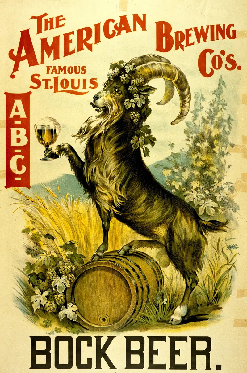The American Brewing Co.'s Famous St. Louis ABC Bock Beer, c. 1890, Missouri History Museum, open access, hosted on Wikimedia Commons.