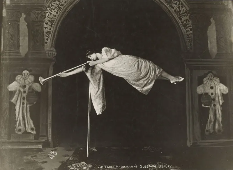 Adelaide Herrmann as Sleeping Beauty, Harvard Theatre Collection (photograph)