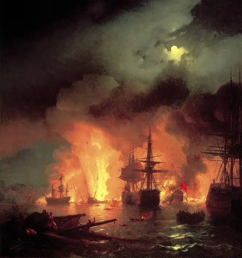 The Battle of Chesme at Night, Ivan Aivazovsky