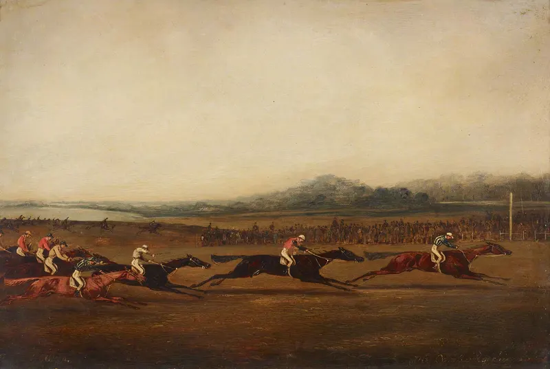 The Cambridgeshire Stakes, Newmarket, 1849, Henry Thomas Alken, oil on canvas