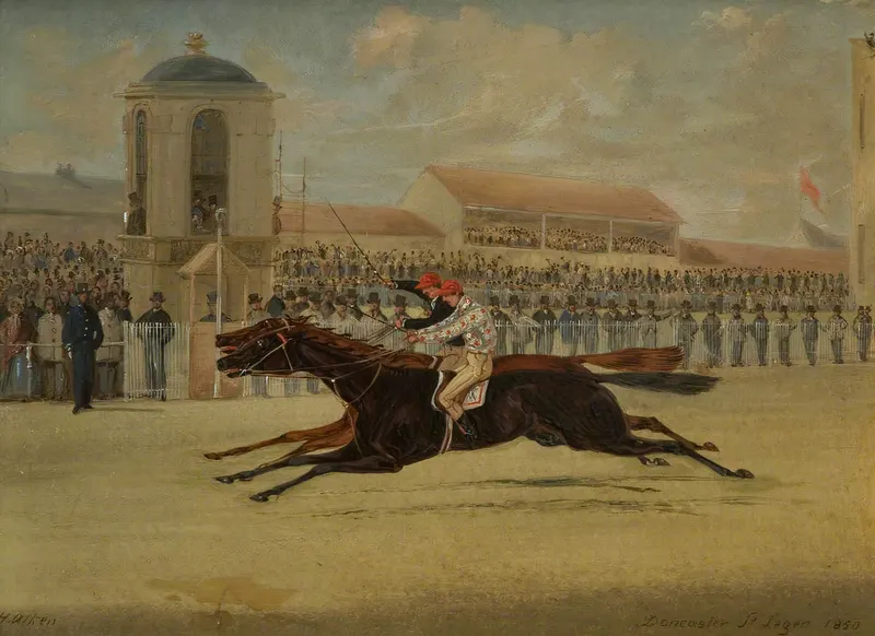 The Dead Heat for the Doncaster St Leger, with 'Voltigeur' and 'Russborough', Henry Thomas Alken, oil on canvas
