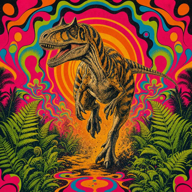 Allosaurus fragilis, Neon Pop, Thunder Lizards