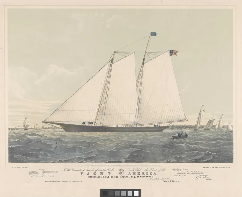 This Print of the Yacht America, Dedicated to the Commodore and Members of the New York Yacht Club, Brown & Severin