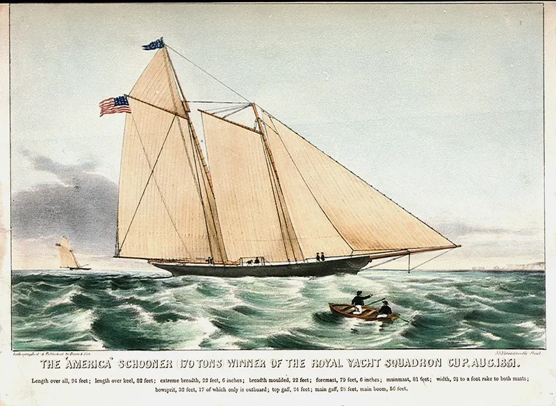 The America Schooner (170 Tons), Winner of the Royal Yacht Squadron Cup, August 1851, Unknown lithographer