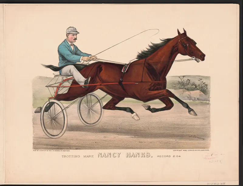 The Trotting Mare Nancy Hanks, Currier & Ives, lithographed by John Cameron