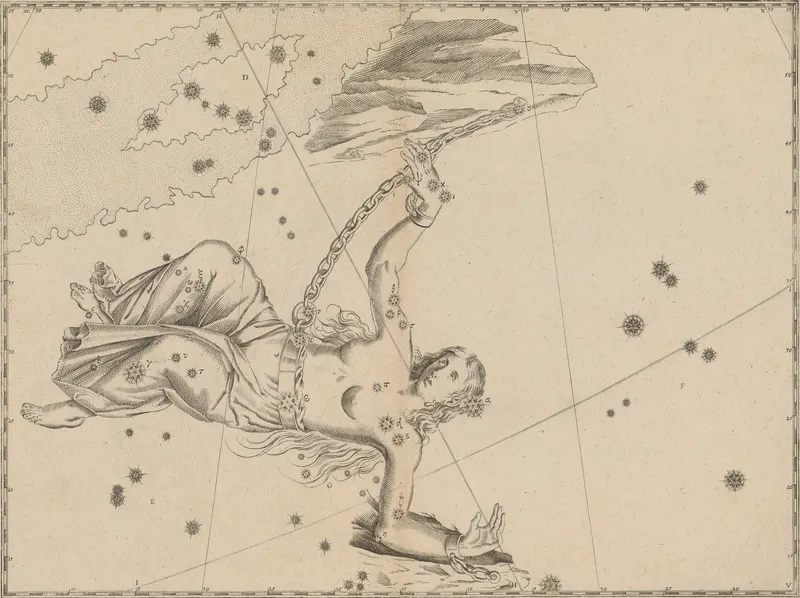 Andromeda, the Chained Lady, after Bayer / Hevelius / Flamsteed