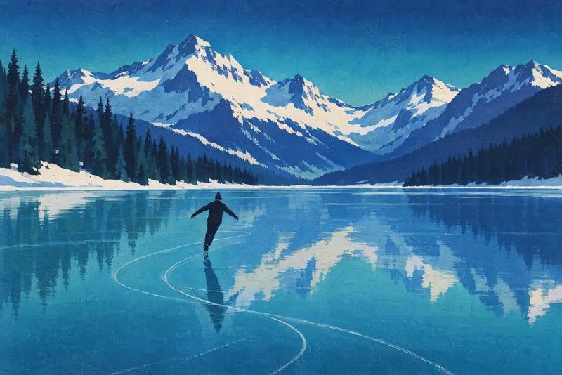Frozen Lake Skater, Painted Agency