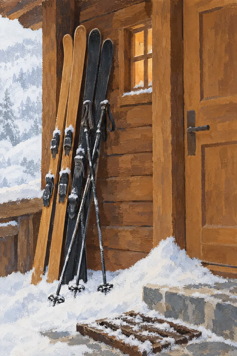 Skis By Door, Painted Agency