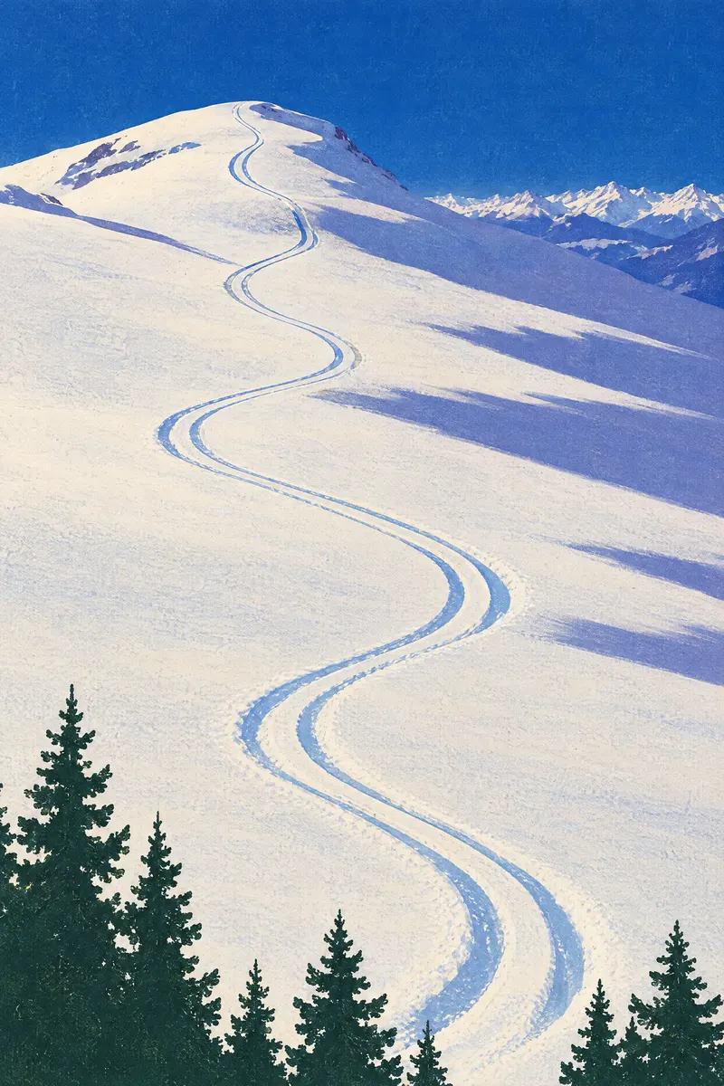 Winding Ski Tracks, Painted Agency