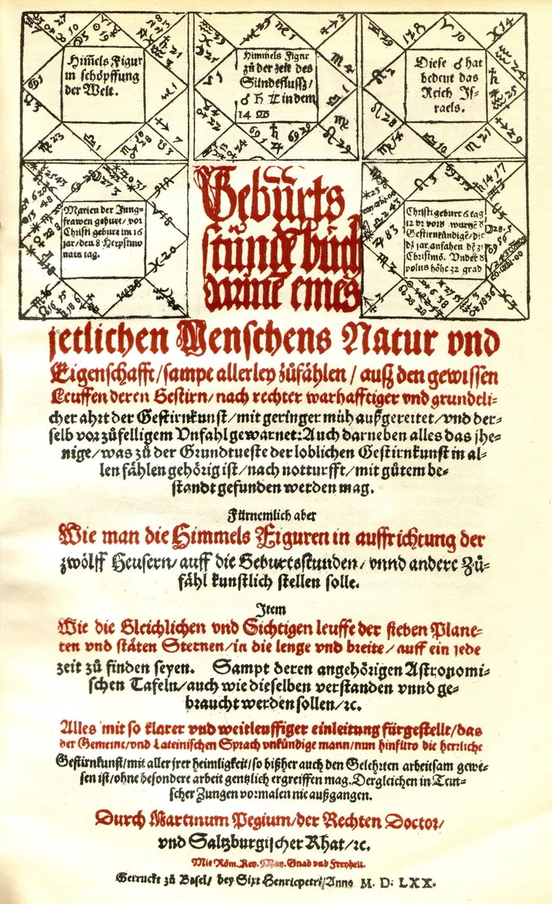 Pegius’ Sheet of Nativities, Martin Pegius