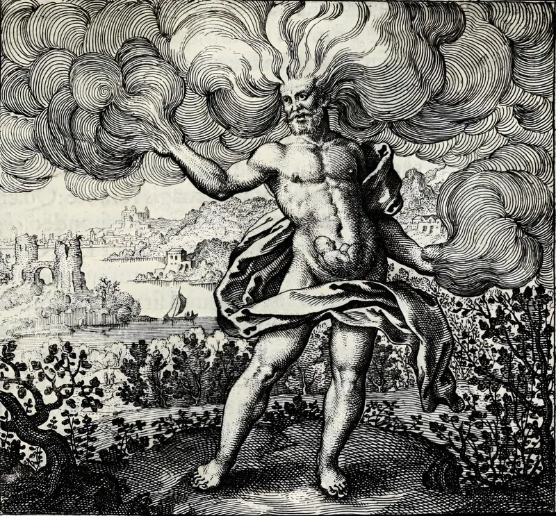 Emblem I — The Wind in the Belly, Michael Maier; engraved by Matthäus Merian