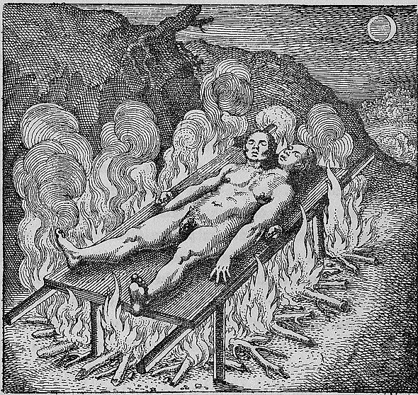 The Sleeping Hermaphrodite, Michael Maier (author); engraved by Matthäus Merian the Elder