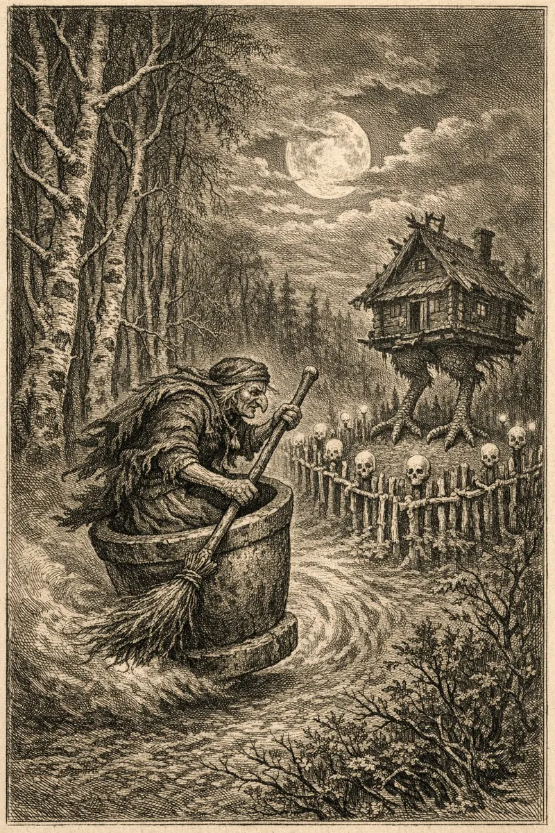 Baba Yaga, Doré Engraving, Nightfables