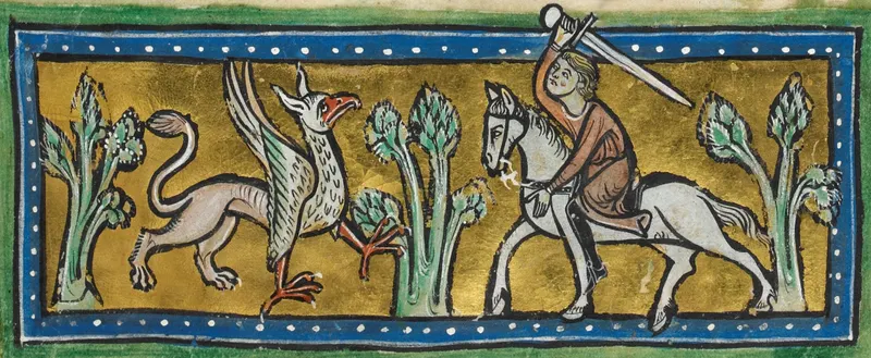 The Griffin, Guardian of Gold, Unknown English illuminator (made for the Benedictine priory of St Andrew, Rochester)