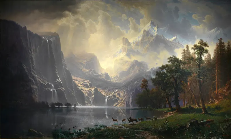 Among the Sierra Nevada, California, Albert Bierstadt (1830 to 1902)