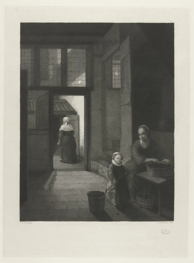 A Girl with a Kolf Club and Her Mother, Netherlandish engraver