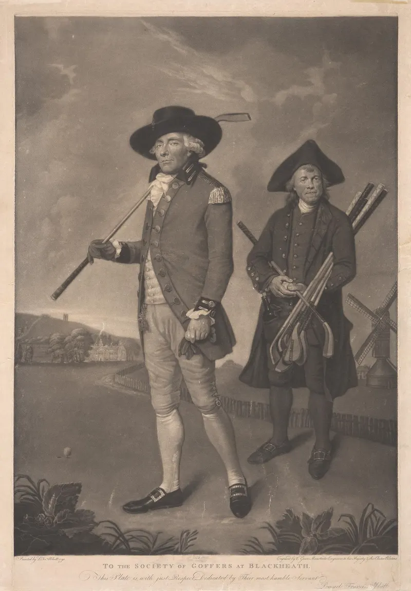 The Blackheath Golfer (William Innes), Valentine Green, mezzotint after L. F. Abbott