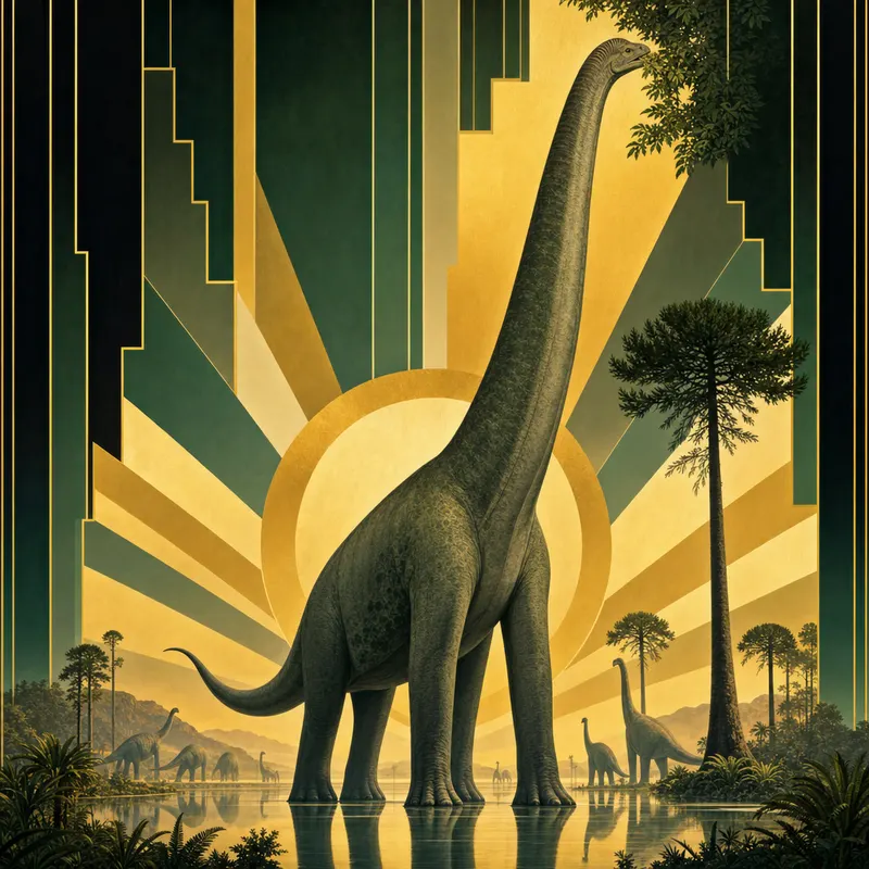 Brachiosaurus altithorax, Art Deco, Thunder Lizards