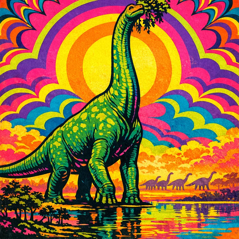 Brachiosaurus altithorax, Neon Pop, Thunder Lizards