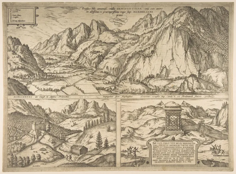 The Inn Valley, Simon Novellanus (Georg Braun and Franz Hogenberg, publishers)
