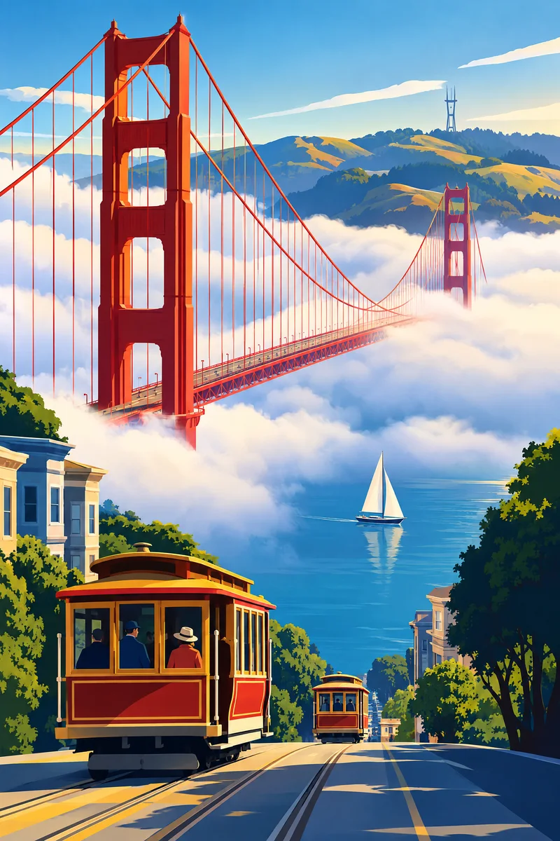 Bridge Fog, San Francisco, The Departure Board