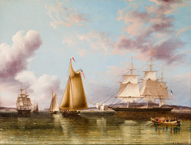 N.B. Palmer at Anchor off Staten Island, James E. Buttersworth