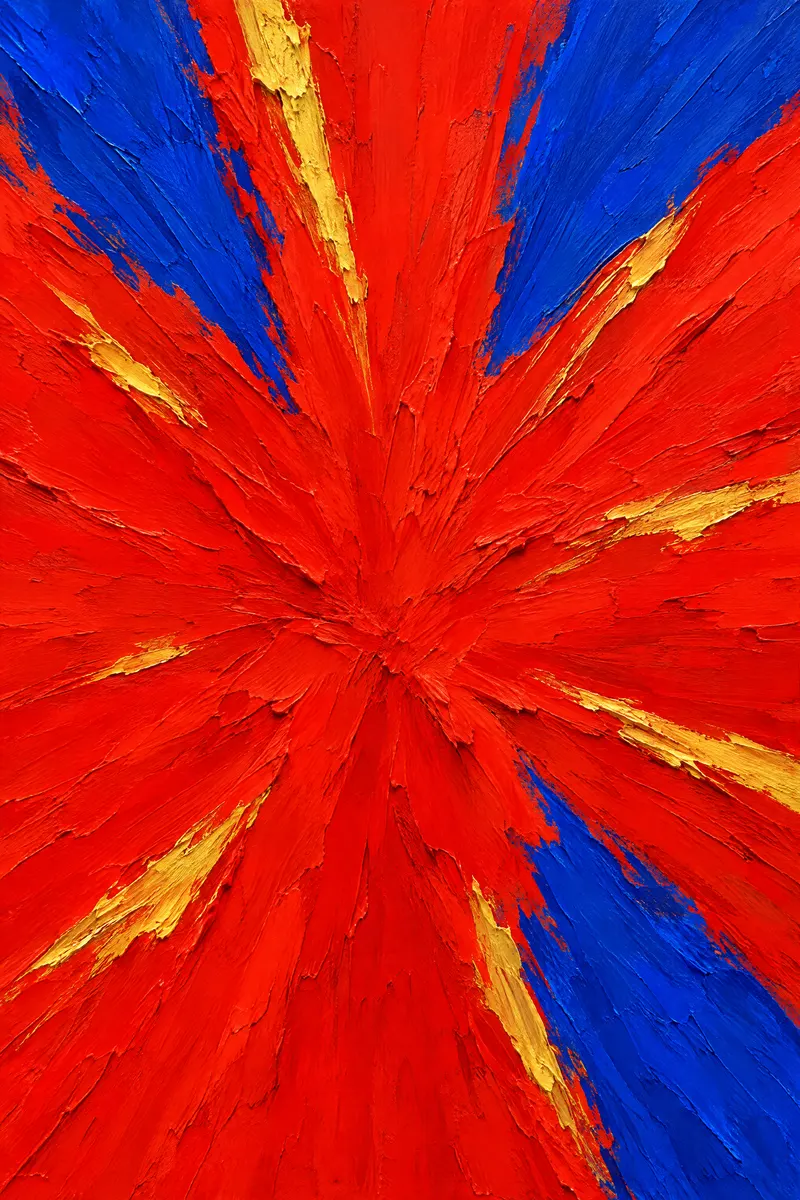 Cadmium Cobalt Burst, Painted Agency