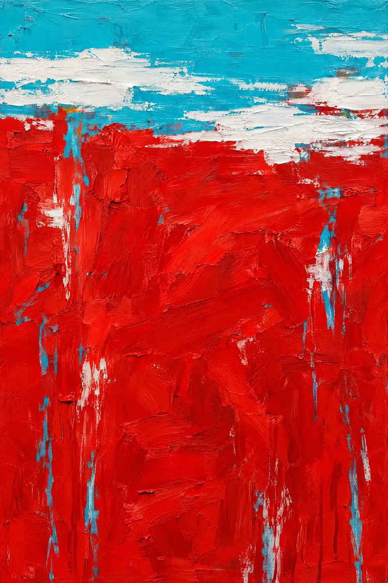 Red Turquoise Horizon, Painted Agency