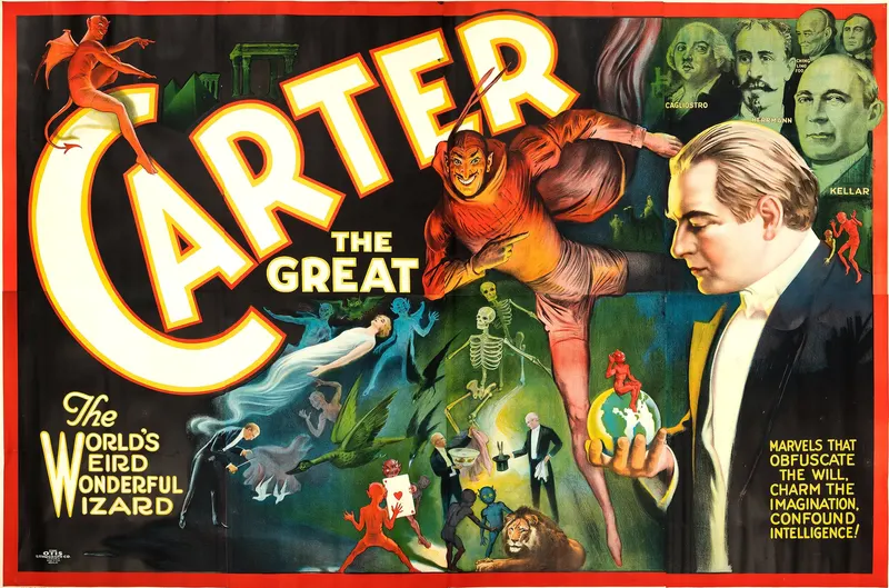 Carter the Great — The World’s Weird Wonderful Wizard, The Otis Lithograph Co., Cleveland (c.1927)