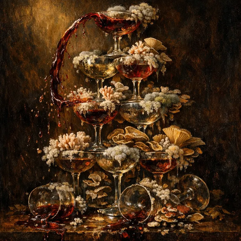 Champagne Tower Vanitas, Feverglass
