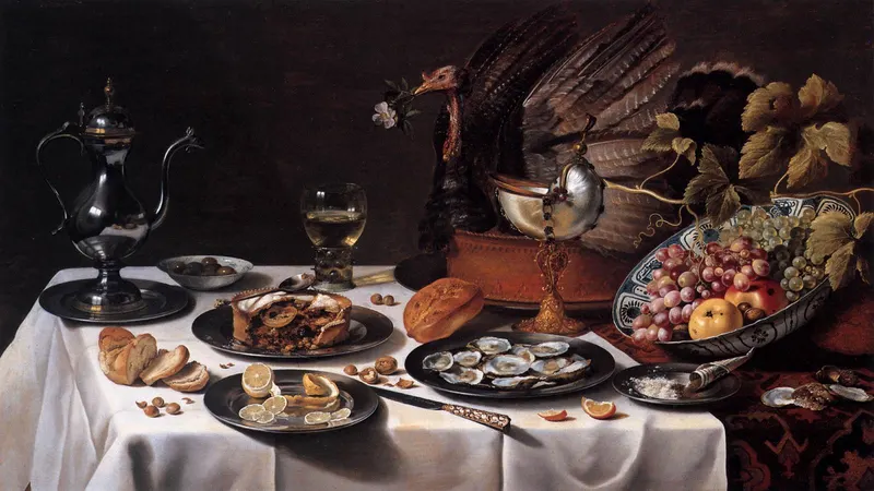 Still Life with a Turkey Pie, Pieter Claesz