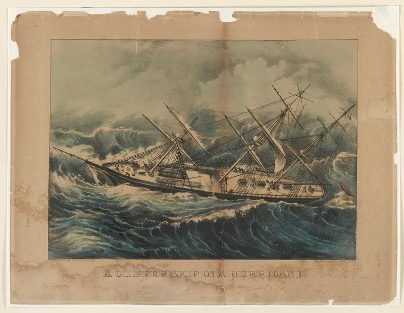 A Clipper Ship in a Hurricane, Currier & Ives