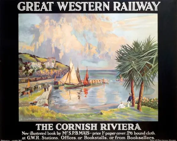The Cornish Riviera — GWR Poster, Louis Burleigh Bruhl, 1928, Louis Burleigh Bruhl
