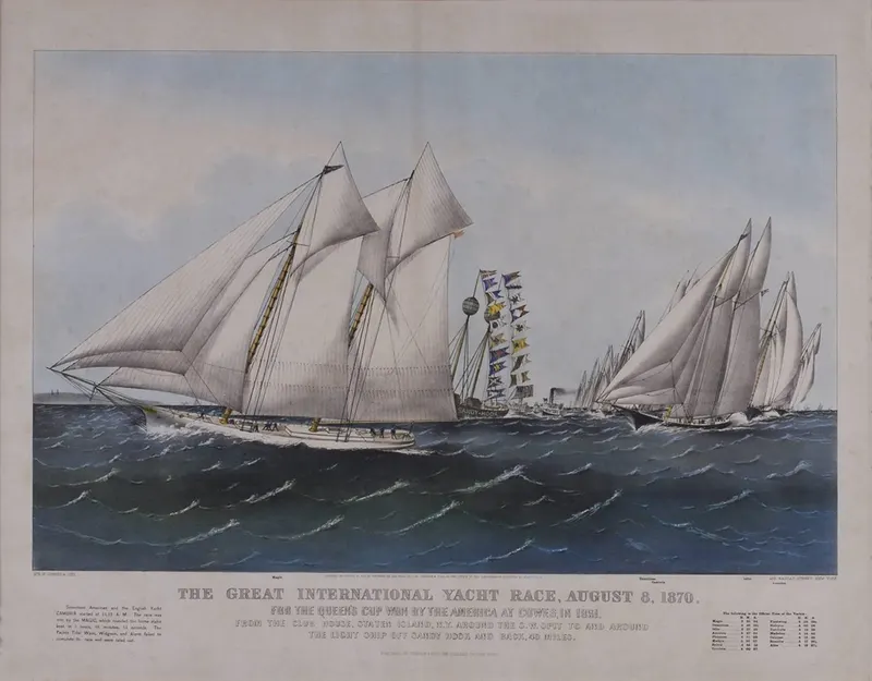 The Great International Yacht Race, August 8, 1870, Currier & Ives