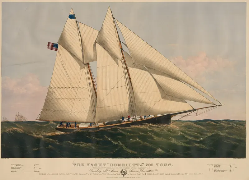 The Schooner Yacht Henrietta, Currier & Ives