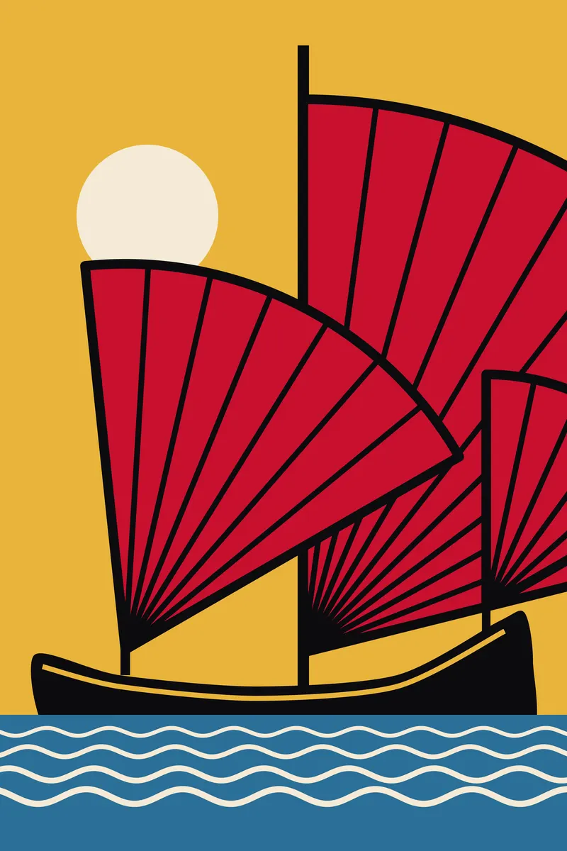 Junk Under Sail, Painted Agency