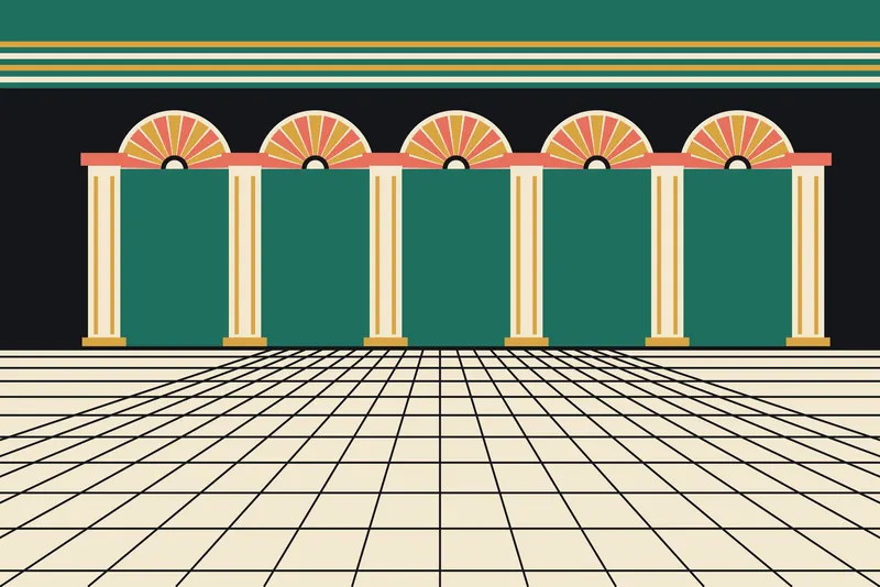 Fan Colonnade, Painted Agency