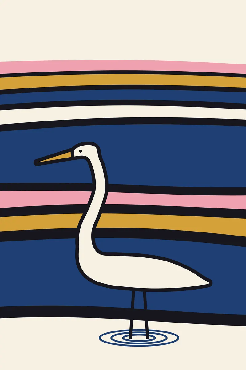 Egret in the Terraces, Painted Agency