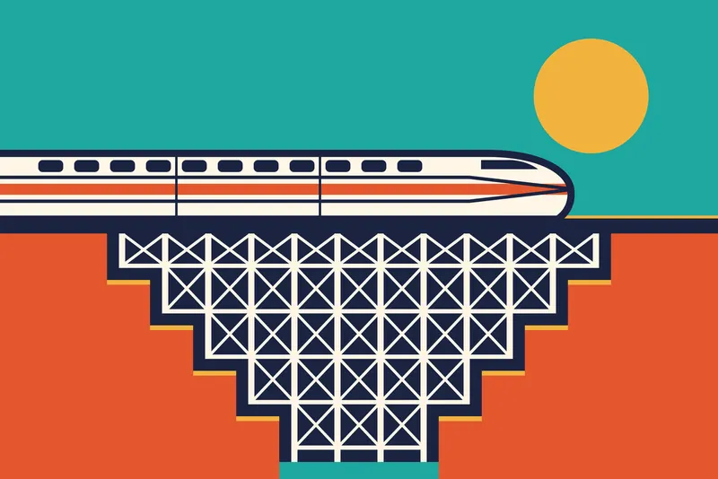 Streamliner on the Trestle, Painted Agency