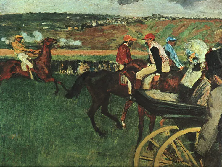 At the Races, Edgar Degas, oil on canvas