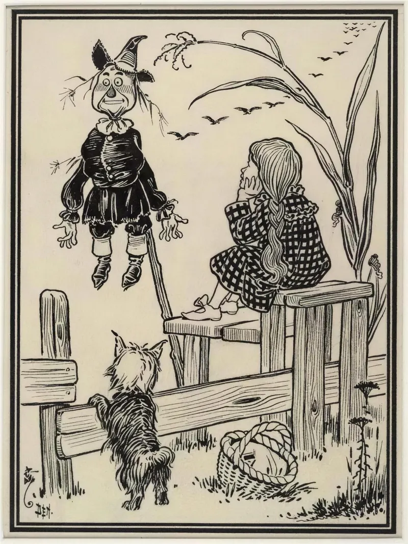 Dorothy Meets the Scarecrow, W. W. Denslow (1856 to 1915)