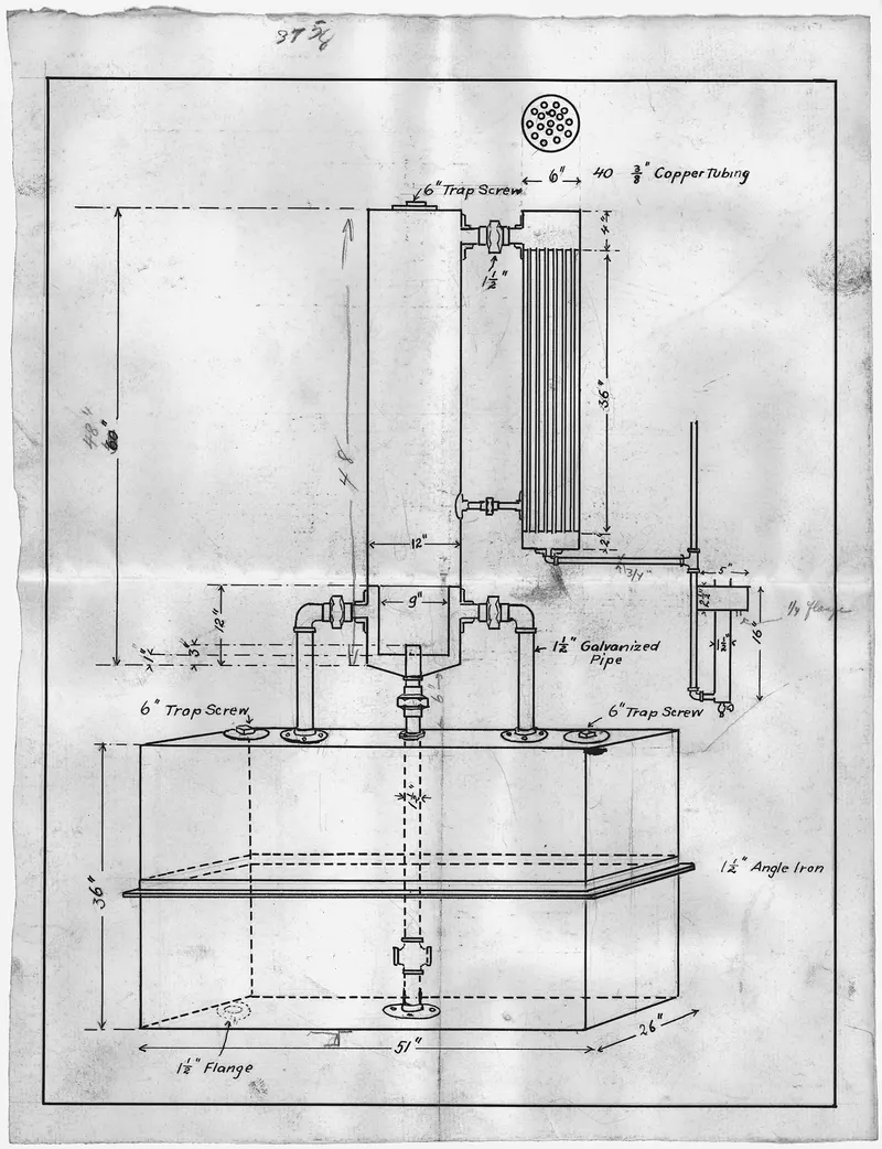 Drawing of a Still, U.S. Bureau of Prohibition, U.S. National Archives, hosted on Wikimedia Commons.