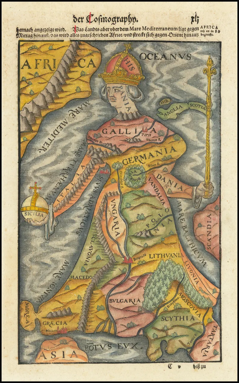 Europa Regina, Johannes Putsch; popularized by Sebastian Münster