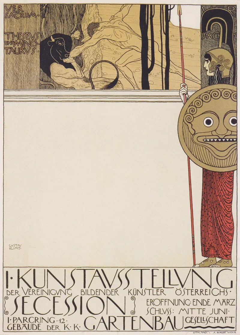 First Vienna Secession Exhibition Poster — Gustav Klimt, 1898, Gustav Klimt