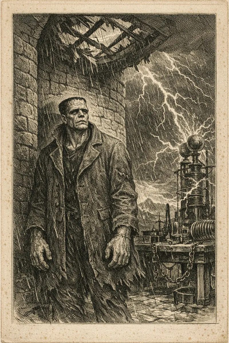 Frankenstein's Monster, Doré Engraving, Nightfables