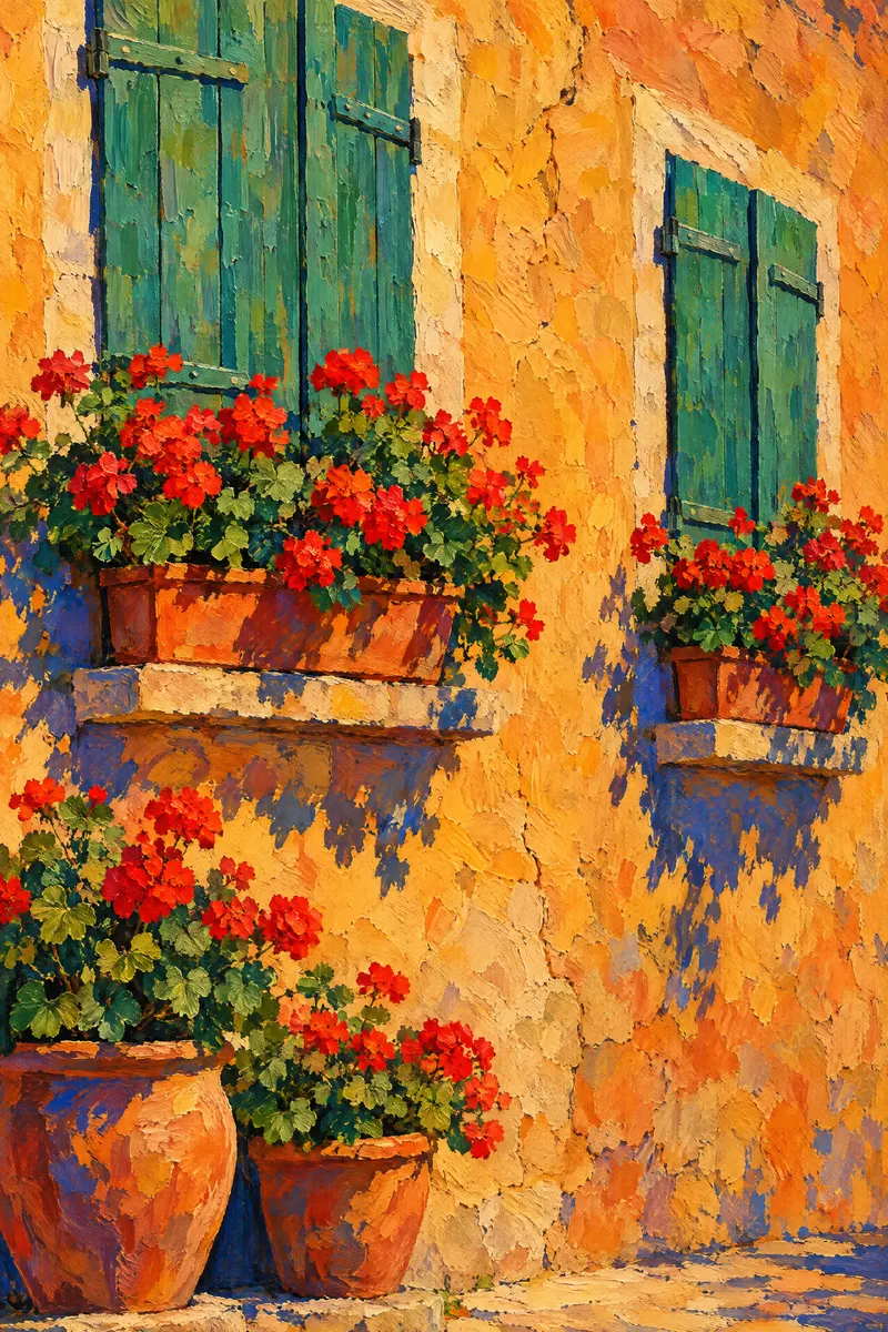 Geranium Shutter Wall, Painted Agency