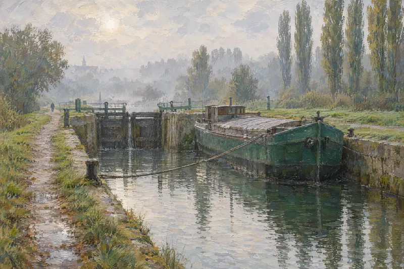 Lock With Barge, Painted Agency
