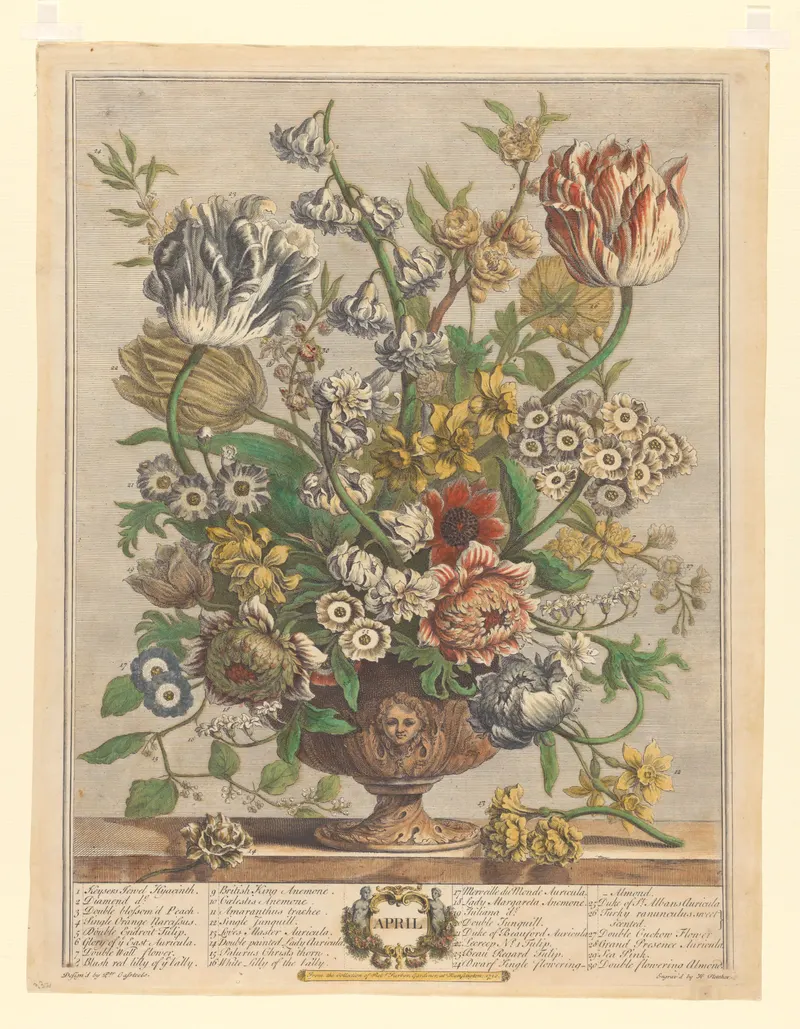 April, Henry Fletcher, after Pieter Casteels III, pub. Robert Furber