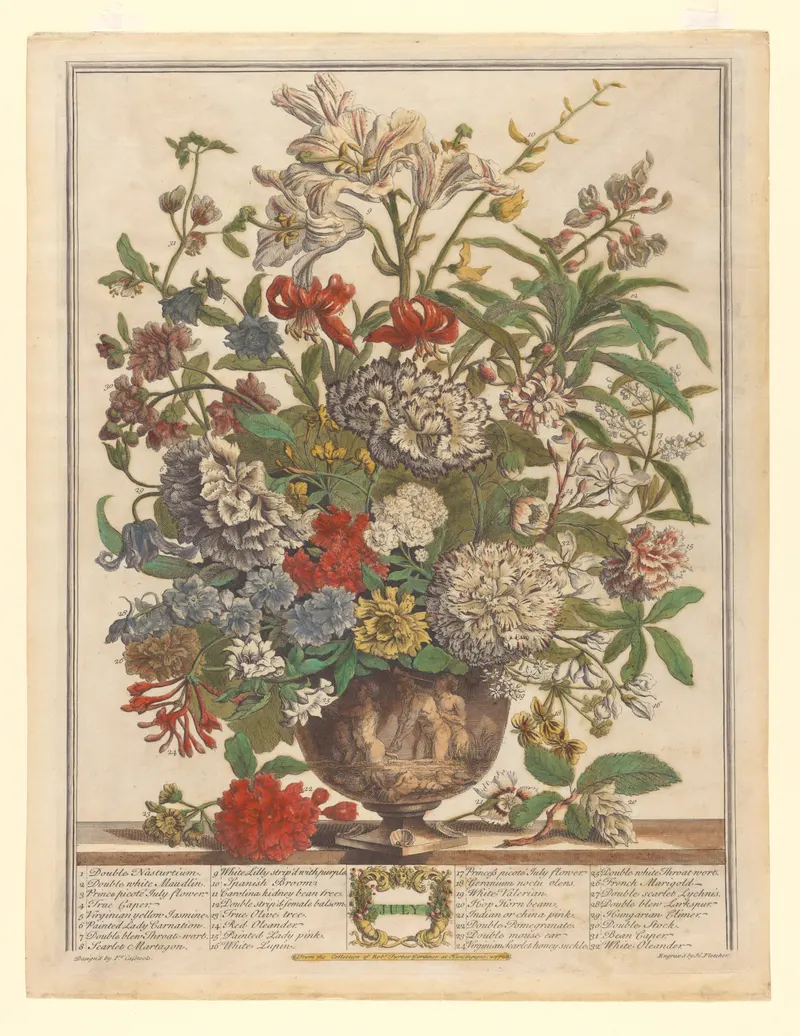 July, Henry Fletcher, after Pieter Casteels III, pub. Robert Furber